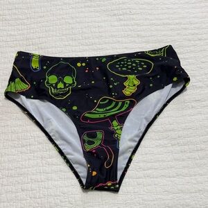 Neon Skull and Mushroom Bikini Bottoms/rave